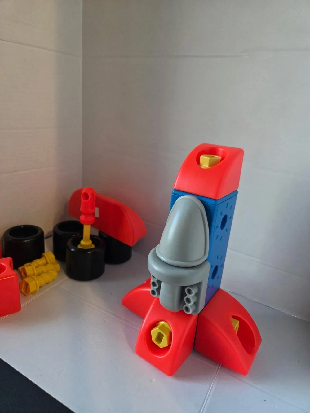 Little Tikes Workshop Builders 0626 Race Car Rocket 1995 Vintage 22 Piece In Box